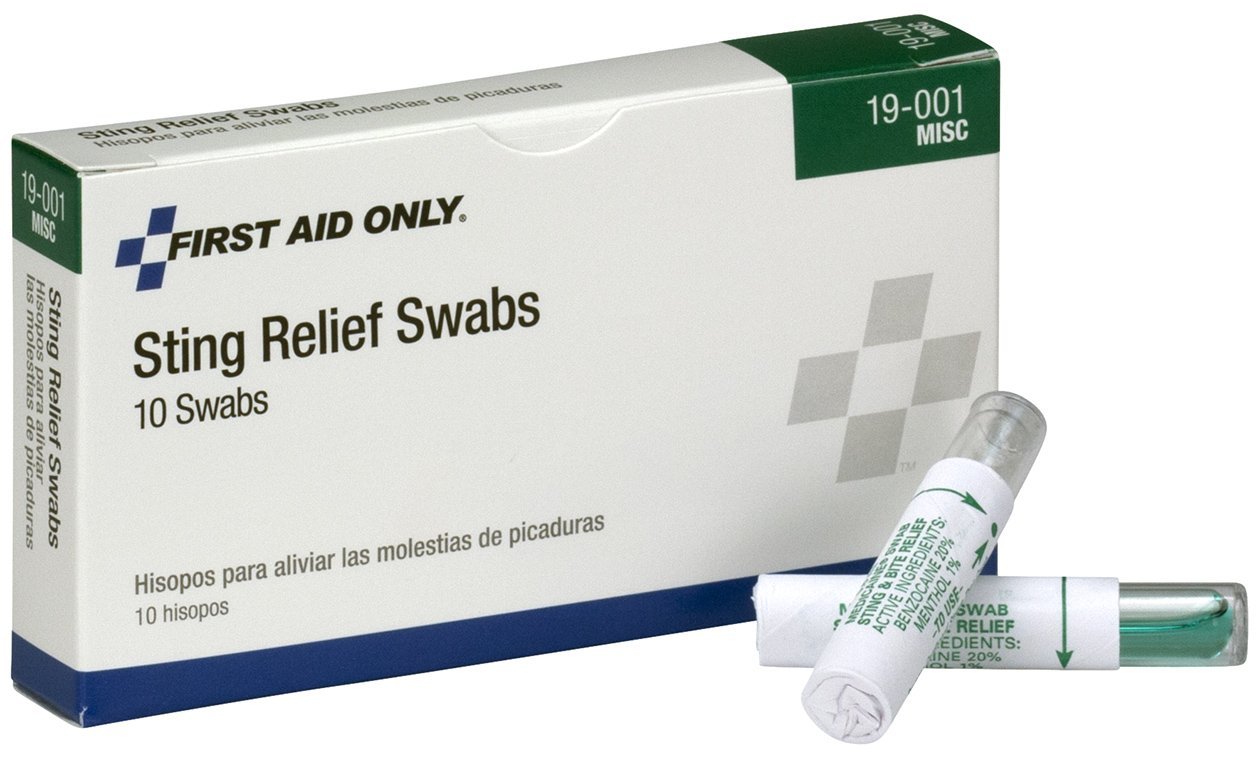 Medicated Sting Relief Swabs - First Aid Safety